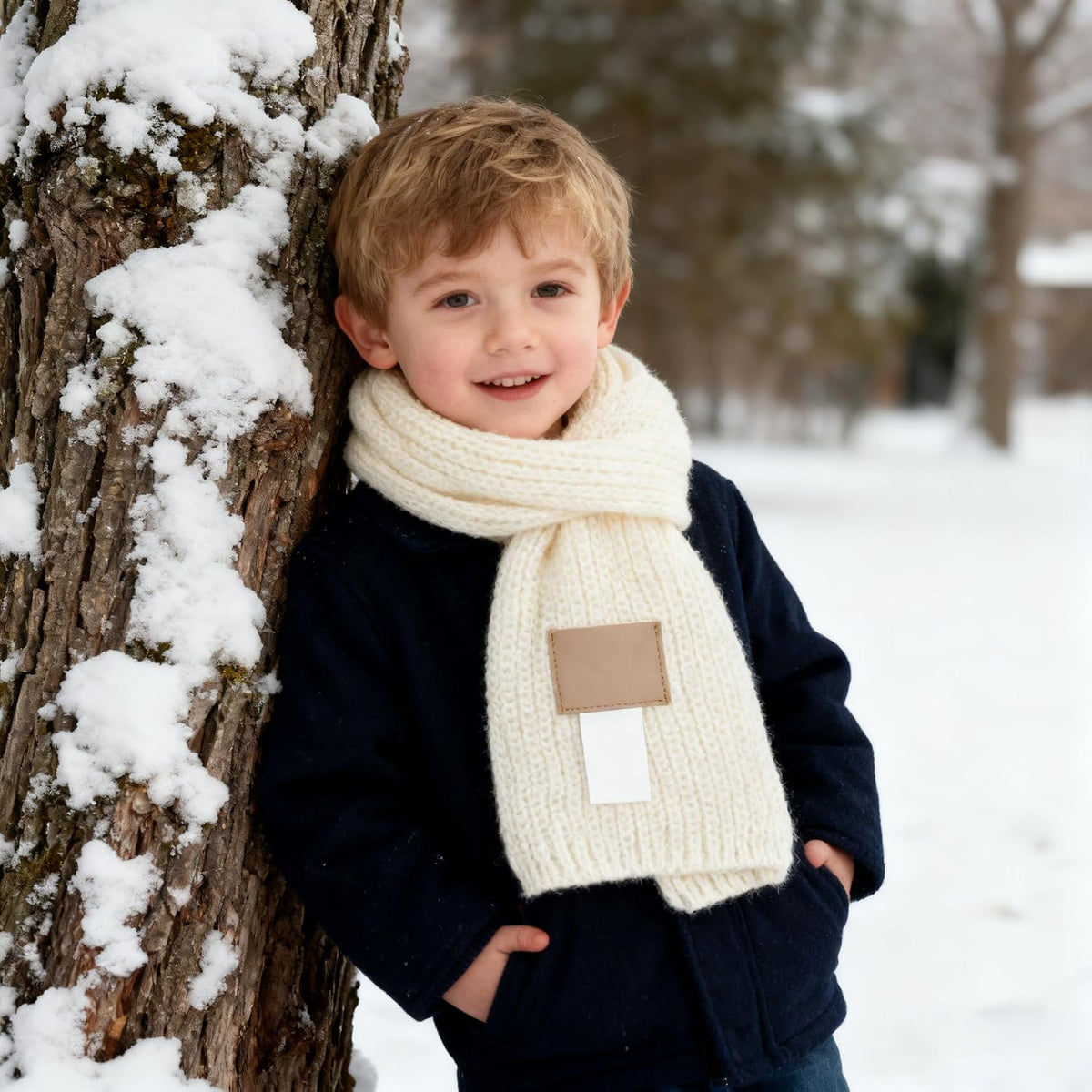 Kids Winter-Warm-Knit-Scarf Fashion Stretch Knitted Neck Scarf Boys Girls