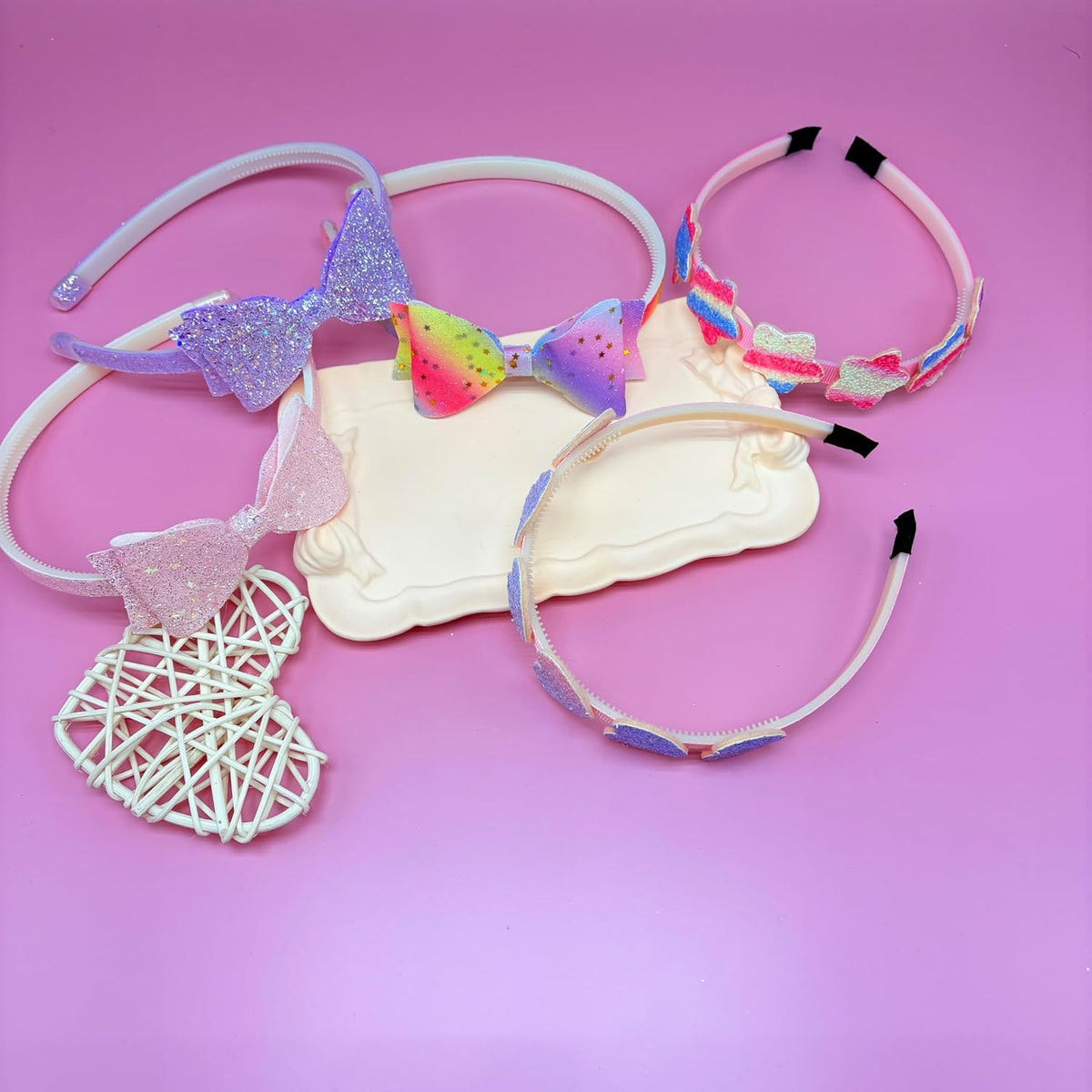 8PCS Headband for Girls,Cute Sparkly Girls Headband Glitter Hair Bands