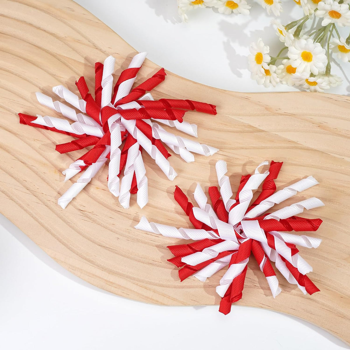 2pcs Red Toddler Korker Bow Hair Clip Pigtail Bow Hair Accessories for Girl