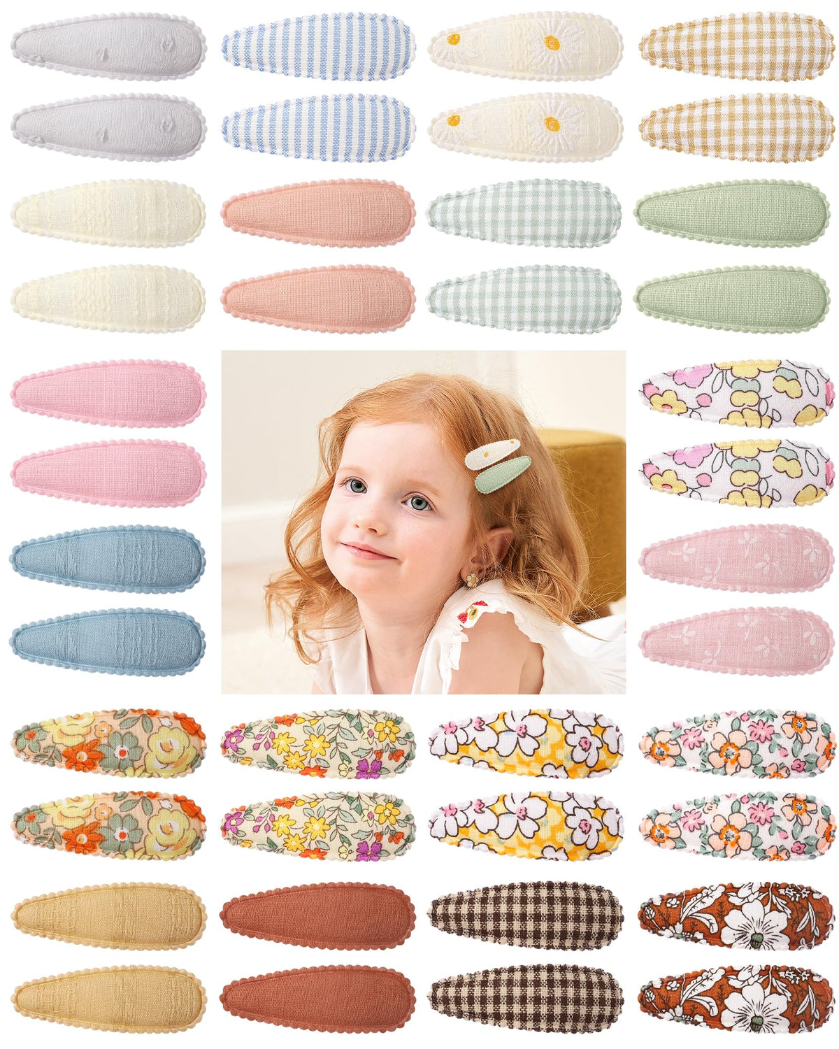 doboi Toddler Hair Clips for Girls Baby Barrettes-40PCS Pastel Floral