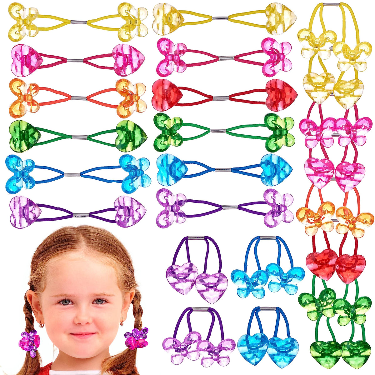 24pc Ponytailers Ponytail Balls Hair Elastics, 16mm-Value Pack
