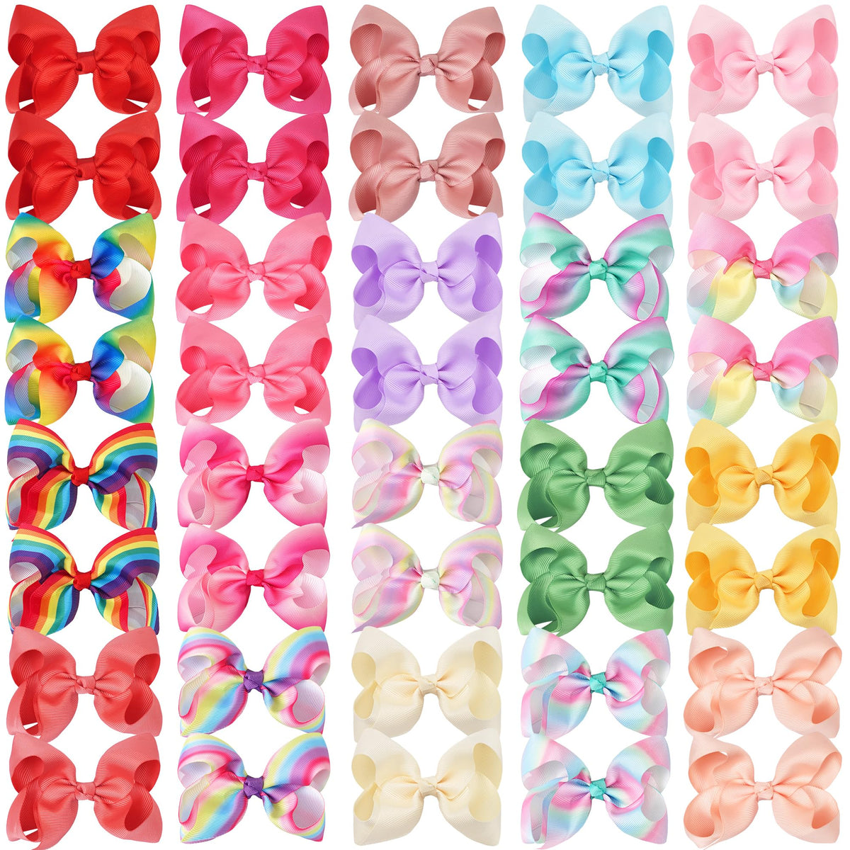 CÉLLOT 40PCS 4.5 Inch Hair Bows for Girls Toddler Hair Accessories in Pairs