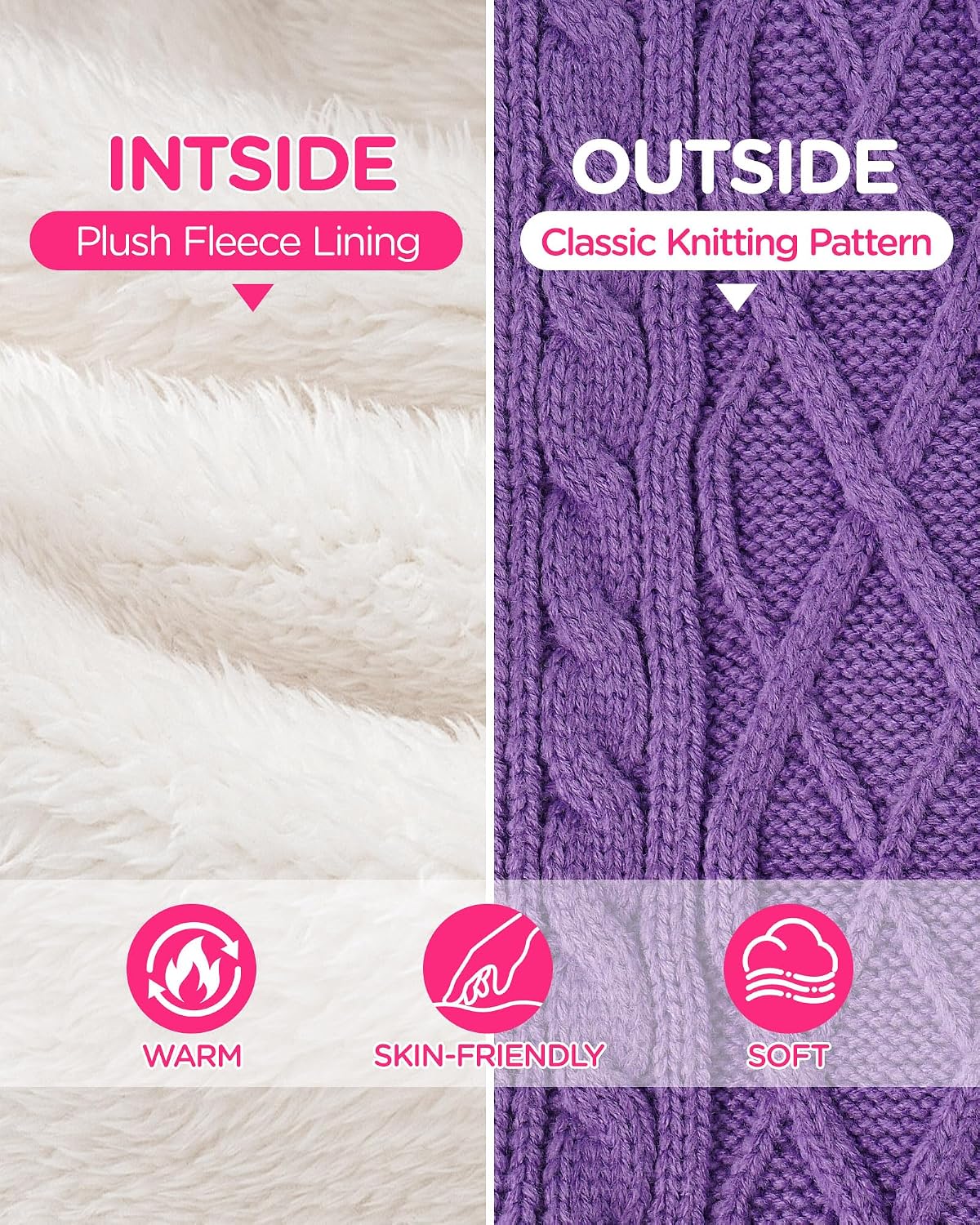 Kids Scarf for Girls Boys, Winter Long Fleece Plush Scarves Knitted Cross Tie Neck Warmer for Cold Weather