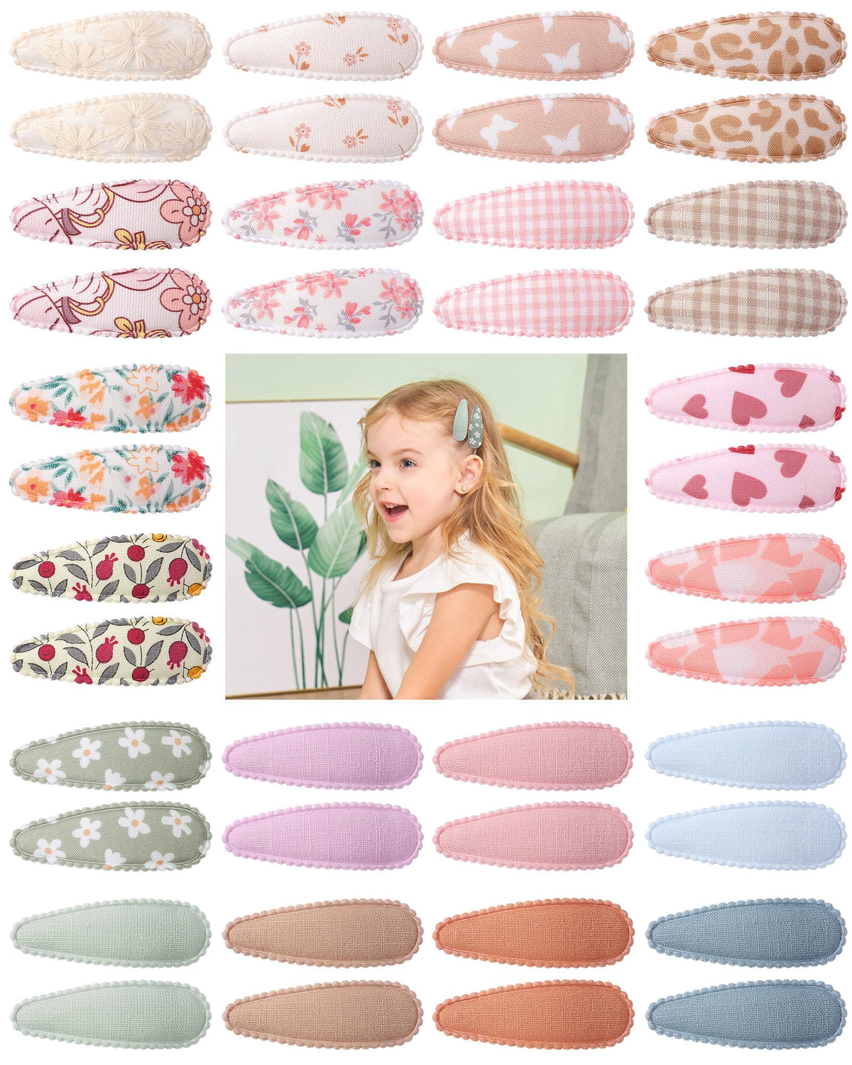 doboi Toddler Hair Clips for Girls Baby Barrettes-40PCS Pastel Floral