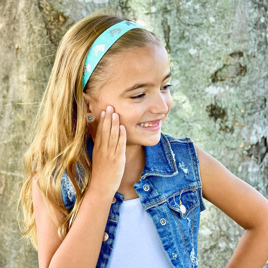 FROG SAC Headbands for Girls - 6 Adjustable No Slip Head Bands for Kids, Athletic Sport Hair Bands for Women, Stretch Elastic Headband, Fabric Hair Accessories for Children (Unicorn)