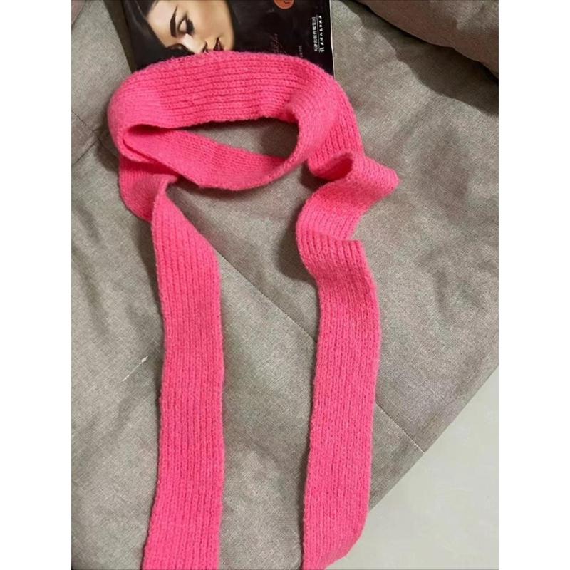 1Pc autumn and winter retro strip thin scarf women's warm and versatile shape decorative wool knitted scarf, Fluffy Soft Scarf