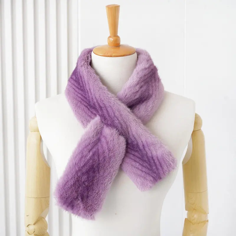 Faux Fur Tiny Scarf -Luxurious Skin-friendly Minimalistic Design for Stylish Outfits & Elegant Neckwear Portable