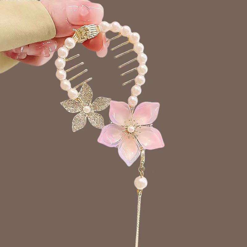 Women's Chinese-Style Alloy-Resin Bling Butterfly Hair Clip with Tassel Holders, Elegant Bun Claw, Ponytail Holder, One Size for Engagement, Anniversary, Business Occasions