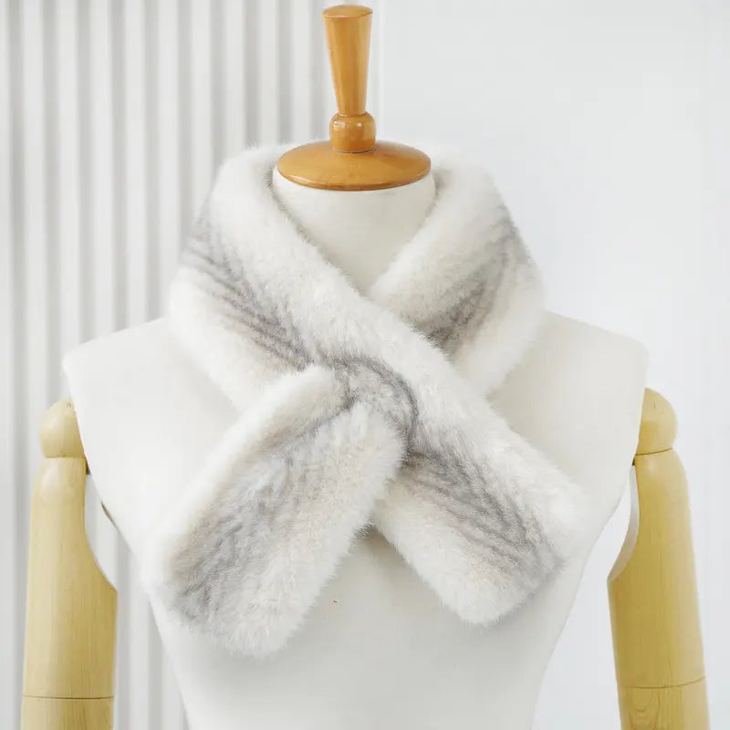 Faux Fur Tiny Scarf -Luxurious Skin-friendly Minimalistic Design for Stylish Outfits & Elegant Neckwear Portable