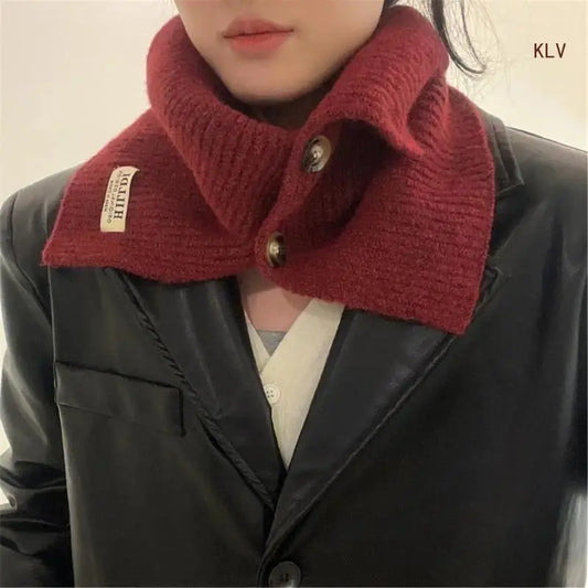 Women's Knitted Infinity Snood - Adjustable Size, Button Fit, Neck Warmth, Outdoor Face Covering Loop Scarf Neck Warmer Faux Collar